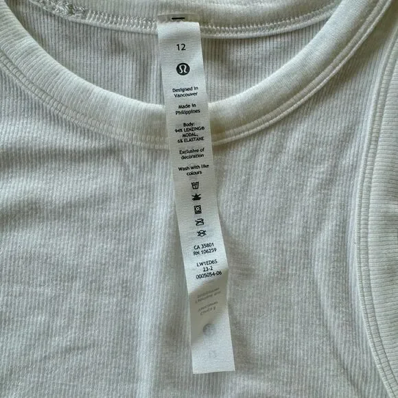 NWT* Lululemon Hold Tight Cropped Tank in White - Women's 12 - Picture 7 of 7
